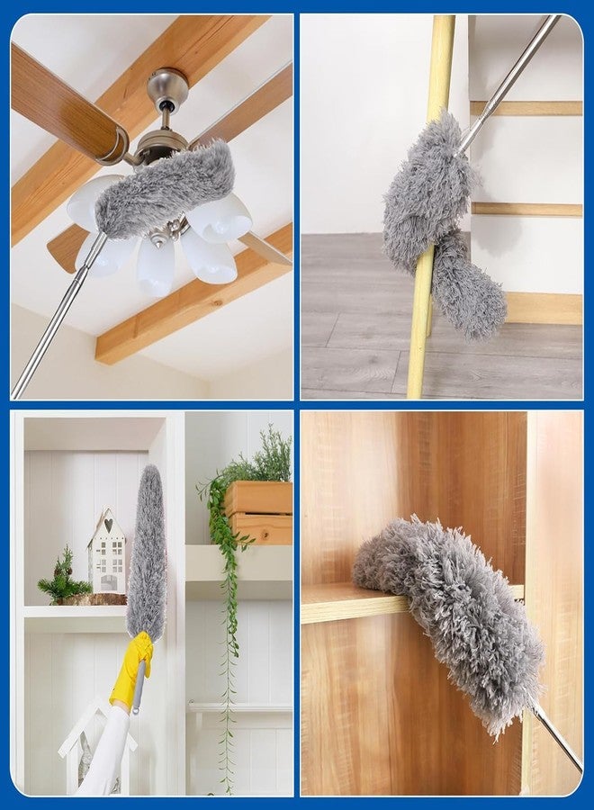 Azaria Microfiber Feather Duster - Bendable & Extendable Fan Cleaning Duster with 100 Inch Expandable Pole | Washable Ceiling Fan Cleaner for High Ceilings, Window Blinds & Furniture - Image 2
